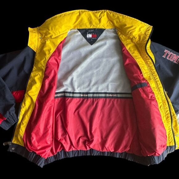 VTG 90’s Y2K Tommy Hilfiger Color Block Embroidered Windbreaker Jacket Size XL - Picture 5 of 9